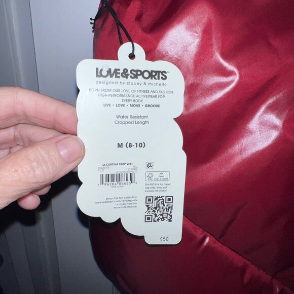 Love and sports puffer vest burgundy size medium NWT - Picture 7 of 8
